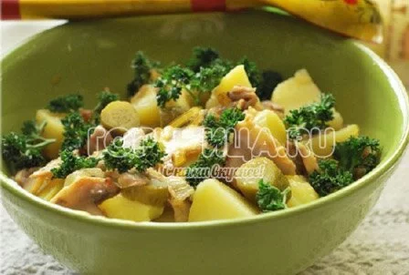 Рецепт. Теплый картофельный салат