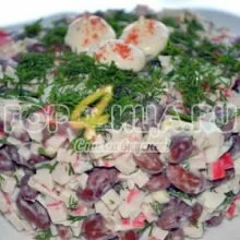 Быстрый салат с фасолью
